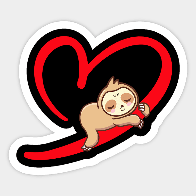 Valentines Sloth Girls Sloths Design Sticker by 2blackcherries